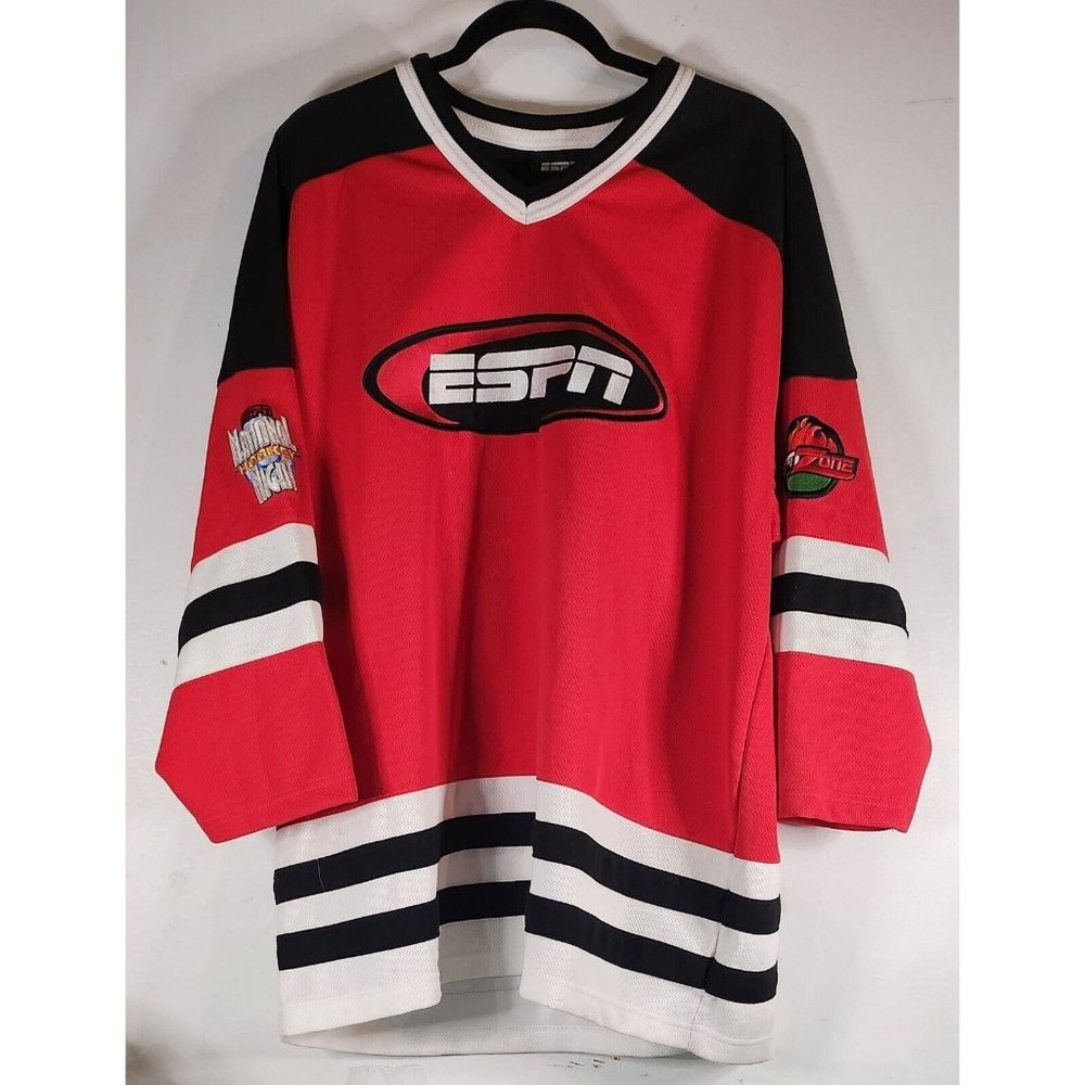 Vintage ESPN National Hockey Night Jersey Size L Stitched #'s & Emblems